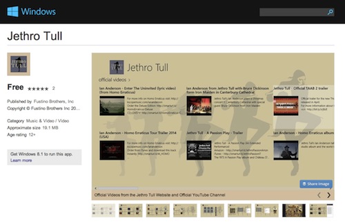 Jethro Tull Windows App by Fustino Brothers